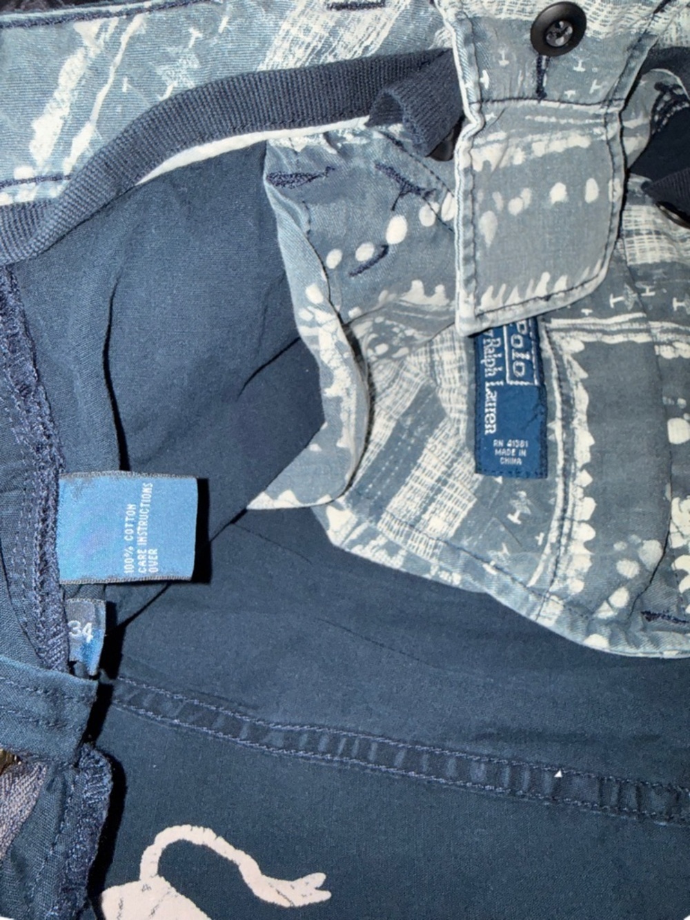 Vintage Polo Ralph Lauren W34 Cargo Surplus Fit Shorts Navy Blue Elephant Print - Picture 4 of 4